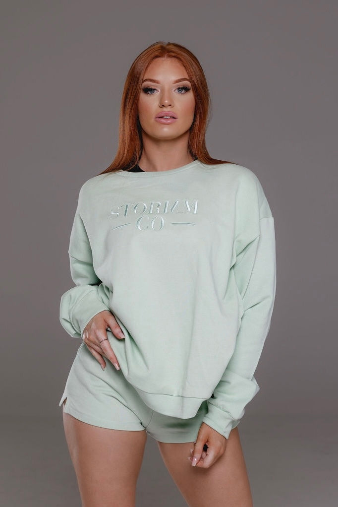 Mint oversized jumper from Stormm Co's Hues of Happiness collection